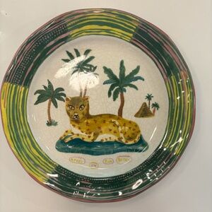 Anthropologie Nathalie Lete Leopard/Pyramid/Desert Dinner Plate